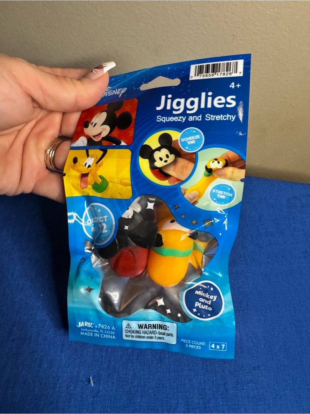 5/$25 NWT Disney JiggIes Mickey & Pluto Kids Squeezable Toy - Blue & Yellow